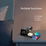 Havit - Wireless Charging Station 3in1 (W3042) - with Clock Display and Alarm, 15W - Black – Image 7