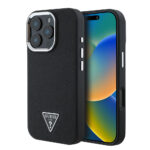 Guess - Grained Triangle MagSafe (GUHMP16LPGTSPSK) - iPhone 16 Pro - Black