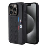 BMW - Hardcase Perforated Tricolor Line (BMHCP15X23PUPVK) - iPhone 15 Pro Max - Black