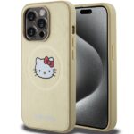 Hello Kitty - Hardcase Leather Kitty Head MagSafe (HKHMP14XPGHCKD) - iPhone 14 Pro Max - Gold