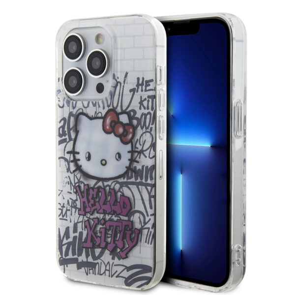 Hello Kitty - Hardcase IML Kitty On Bricks Graffiti (HKHCP15XHDGPHT) - iPhone 15 Pro Max - White