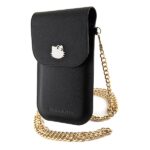 Hello Kitty - Leather Metal Logo Chain (HKOWBPGHDLMK) - Phone Pouch, Crossbody - Black