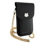 Hello Kitty - Leather Metal Logo Chain (HKOWBPGHDLMK) - Phone Pouch, Crossbody - Black – Image 5