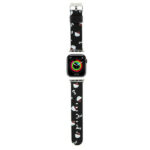 Hello Kitty - Strap Leather Heads & Bows Pattern (HKAWMPSAPSK)-Apple Watch 1/2/3/4/5/6/7/8/9/10/SE/SE 2 (38/40/41/42mm)-Black