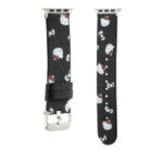Hello Kitty - Strap Leather Heads & Bows Pattern (HKAWMPSAPSK)-Apple Watch 1/2/3/4/5/6/7/8/9/10/SE/SE 2 (38/40/41/42mm)-Black – Image 3