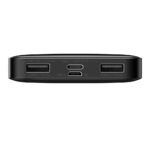 Baseus - Power Bank Bipow (PPBD050001) - Digital Display 2xUSB QC3.0, USB-C 10000mAh 15W + Cable Micro-USB 0.25m - Black – Image 4