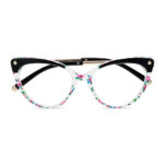 Techsuit - Anti-Blue Light Glasses Reflex TR90 (F93308) - Cat Eye - Black / Flowers – Image 2