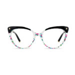 Techsuit - Anti-Blue Light Glasses Reflex TR90 (F93308) - Cat Eye - Black / Flowers – Image 3