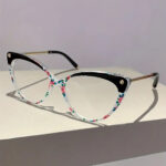 Techsuit - Anti-Blue Light Glasses Reflex TR90 (F93308) - Cat Eye - Black / Flowers – Image 6