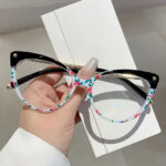 Techsuit - Anti-Blue Light Glasses Reflex TR90 (F93308) - Cat Eye - Black / Flowers – Image 7