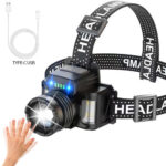 Techsuit - Head Lamp (HL-A-02) - Flashlight with 18650 Battery, 3 Colors LED Light 30W - Black – Image 5