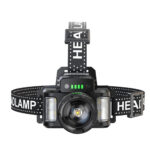Techsuit - Head Lamp (HL-A-02) - Flashlight with 18650 Battery, 3 Colors LED Light 30W - Black – Image 3