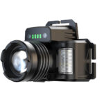Techsuit - Head Lamp (HL-A-02) - Flashlight with 18650 Battery, 3 Colors LED Light 30W - Black – Image 2