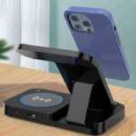 Techsuit - Wireless Charging Station 3in1 (B-18) - for Universal Phones / Apple Watch / Airpods, Folding Design - Black – Image 3