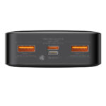 Baseus - Power Bank Bipow (PPBD050501) - Digital Display, 2x USB, USB-C, 20000mAh, 20W with Cable Micro-USB, 0.25m - Black – Image 4