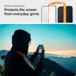 Spigen - Glas.tR Align Master (2 pack) - iPhone 15 Pro - Black – Image 6