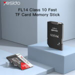 Yesido - Memory Card (FL14) - USB 2.0, High Speed File Data Transmission, 64GB, with Adapter - Black – Image 5