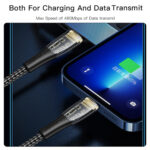Yesido - Data Cable (CA101) - Type-C to Lightning, 20W, 480Mbps, 1.2m - Black – Image 6