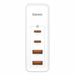 Baseus - Wall Charger GaN2 Pro (CCGAN2P-L02) - 2x USB-C PD 100W, 2x USB-A QC3.0 with Cable Type-C to Type-C - White – Image 2
