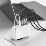 Baseus - Wall Charger GaN2 Pro (CCGAN2P-L02) - 2x USB-C PD 100W, 2x USB-A QC3.0 with Cable Type-C to Type-C - White – Image 5
