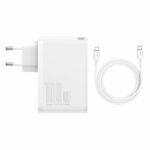 Baseus - Wall Charger GaN2 Pro (CCGAN2P-L02) - 2x USB-C PD 100W, 2x USB-A QC3.0 with Cable Type-C to Type-C - White – Image 4