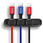 Baseus - Cable Organizer (ACWDJ-01) - 3 Holder Clips - Black – Image 7
