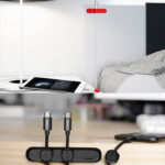 Baseus - Cable Organizer (ACWDJ-01) - 3 Holder Clips - Black – Image 4