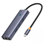 Baseus - Docking Station UltraJoy Series (B0005280A813-00) - Type-C to 3 x USB 3.0, RJ45 - Space Grey – Image 2