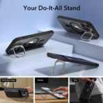 ESR - Classic Hybrid HaloLock Kickstand - iPhone 15 Pro Max - Clear Black – Image 2