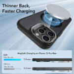 ESR - Classic Hybrid HaloLock Kickstand - iPhone 15 Pro Max - Clear Black – Image 4
