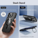ESR - Classic Hybrid HaloLock Kickstand - iPhone 15 Pro Max - Clear Black – Image 3