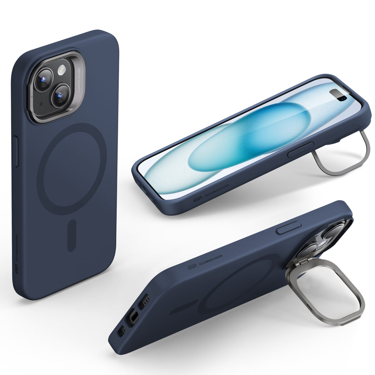 ESR - Cloud Soft HaloLock Kickstand - iPhone 15 Plus - Dark Blue – Image 2