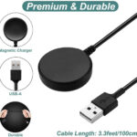 Techsuit - SmartWatch Wireless Charging Cable (TSC11) - for Samsung Galaxy Watch 3/4/5/6, 2.5W, PC Case with Desk Holder - Black – Image 4