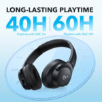 Anker - Wireless Headphones Life Q20i (A3004G11) - Bluetooth, Hybrid Active Noise Cancelling, Dual-Connections - Black – Image 4