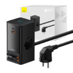 Baseus - Extension Cord PowerCombo (PSLR000301) - USB, 2xType-C, Shuko, 65W - Black