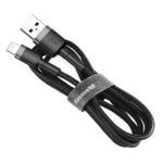 Baseus - Data Cable Cafule (CALKLF-AG1) - USB to Lightning, 2.4A, 480Mbps, 50cm - Grey – Image 3
