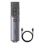 Baseus - Remote Control Orange Dot (WKCD020013) - for Presentation, with a Red Laser Pointer, Smart Voice Assistant - Gray – Image 2