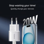 Baseus - Wall Charger (P10162503213-00) - GaN5S, Type-C, 20W - White – Image 4