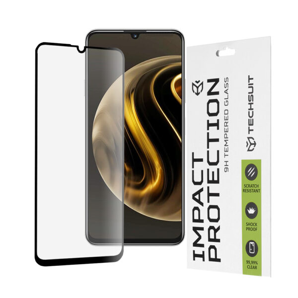 Techsuit - 111D Full Cover / Full Glue Glass - Huawei nova Y72 - Black