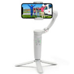 Techsuit - Phone Gimbal (M1) - Stabilizer Tripod, with Inception Mode, Face Tracking, Focus, Remote Control, Foldable - Gray