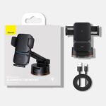 Baseus - Car Holder with Wireless Charging Wisdom Alignment (CGZX000101) - for Dashboard, Windshield, 15W- Black – Image 7