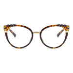 Techsuit - Anti-Blue Light Glasses Reflex Metal (F5020-LRW) - Cat Eye - Leopard Brown – Image 2