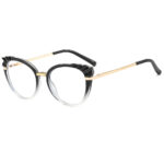 Techsuit - Anti-Blue Light Glasses Reflex Metal (F5020-BK) - Cat Eye - Clear Black