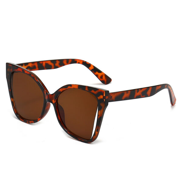 Techsuit - Sunglasses (5335) - for Women with PC Frame and Lens, Butterfly Shape - Leopard / Brown