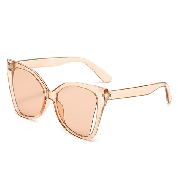 Techsuit - Sunglasses (5335) - for Women with PC Frame and Lens, Butterfly Shape - Pink / Champagne