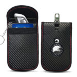Techsuit - RFID Anti-Theft (AF3) - with AirTag Holder, Carbon Fiber, EMF Blocker, 19.5 x 9cm - Black