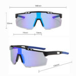 Techsuit - Bike Glasses (9963) - for Cycling, Sport Outdoor Activities, with PC Frame and Lens, Unisex - Black / Light Blue – Image 5